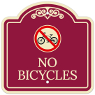 No Bicycles With Bicycle Symbol Décor Sign