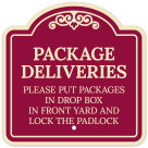 Package Deliveries Please Put Packages In Drop Box In Front Yard Décor Sign