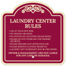 Laundry Center Rules Décor Sign