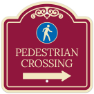 Pedestrian Crossing With Right Arrow Décor Sign