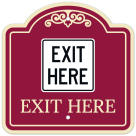 Exit Here With Symbol Décor Sign