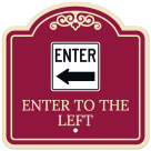 Enter To The Left With Left Arrow Décor Sign