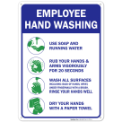 Employees Hand Washing Rules Sign