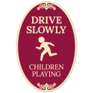 Drive Slowly Children Playing Decor Sign, (SI-73902)