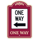One Way With Left Arrow Décor Sign, (SI-73907)