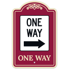 One Way With Right Arrow Décor Sign, (SI-73911)