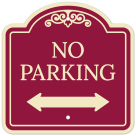 No Parking With Bidirectional Arrow Décor Sign