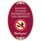 Walking Of Dogs Prohibited On This Property Decor Sign