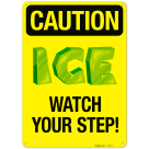 Caution Ice Watch Your Step Sign
