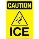 Caution Ice With Symbol Sign