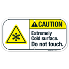 Extremely Cold Surface Do Not Touch with Frostbite Hazard Symbol Sign