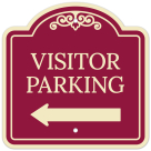 Visitor Parking With Left Arrow Décor Sign