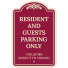Resident And Guest Parking Only Violators Subject To Towing Décor Sign