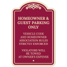 Homeowner And Guest Parking Only Décor Sign