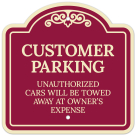 Customer Parking Unauthorized Cars Will be Towed Away Décor Sign
