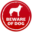 Beware of Dog Siberian Husky Sign