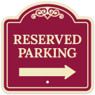 Reserved Parking With Right Arrow Décor Sign