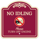 No Idling Please Turn Off Engine With Symbol Décor Sign