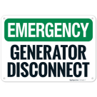 Generator Disconnect OSHA Sign