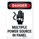Multiple Power Source In Panel OSHA Sign
