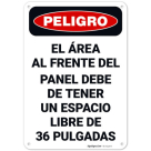 Danger Electrical Panel Keep Clear Spanish OSHA Sign