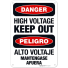 High Voltage Keep Out Bilingual OSHA Sign