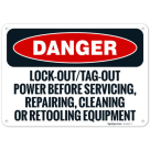 Lockouttagout Power Before Servicing Repairing Cleaning Or Retooling Equipment OSHA Sign