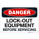 Lock Out Equipment Before Servicing OSHA Sign