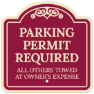 Parking Permit Required All Others Towed At Owner's Expense Décor Sign