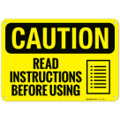 Read Instructions Before Using OSHA Sign