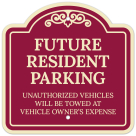 Future Resident Parking Unauthorize Vehicles Will be Towed Away Décor Sign