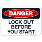 Lock Out Before You Start OSHA Sign