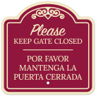 Please Keep Gate Closed Bilingual Décor Sign