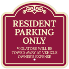 Resident Parking Only Violators Will Be Towed Away At Owner Expense Décor Sign