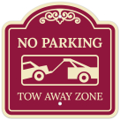No Parking Tow Away Zone With Symbol Décor Sign