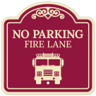 No Parking Fire Lane With Fire Truck Symbol Décor Sign