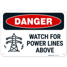 Watch For Power Lines Above OSHA Sign