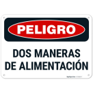 Danger Two Way Feed Spanish OSHA Sign