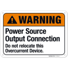 Power Source Output Connection ANSI Sign