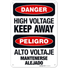 High Voltage Keep Away Bilingual OSHA Sign