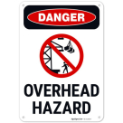 Overhead Hazard With Graphic OSHA Sign