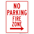 Plain No Parking Fire Zone Right Side Sign