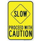 Proceed Caution With Slow Symbol Sign