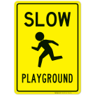 Slow Playground Sign, With Symbol