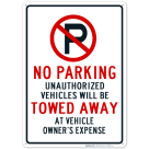 Towed Away No Parking Sign