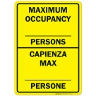Maximum Occupancy Persons Sign