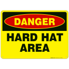 Hard Hat Area Construction Sign, Danger Sign