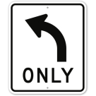 MUTCD Left Turn Only R3-5L Sign
