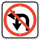 MUTCD No Left or U Turn R3-18 Sign