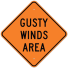MUTCD Gusty Winds Area Orange W8-21 Sign